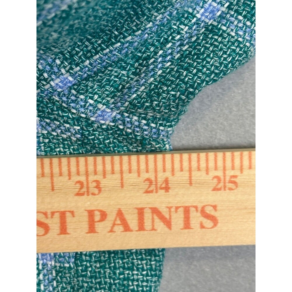 Tailorbyrd Blazer Mens 48L Teal Linen Rayon Windowpane Double Vent Sportscoat - Picture 12 of 14